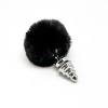 Металлическая анальная пробка Кроличий хвостик Alive Fluffy Twist Plug M Black, диаметр 3,4 см || Металева анальна пробка Кролячий хвостик Alive Fluffy Twist Plug M Black, діаметр 3,4 см || 