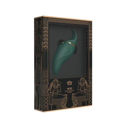 Вибратор 2в1 с язычком Zalo — Hero Jewel Green, кристалл Swarovski || Вібратор 2в1 з язичком Zalo — Hero Jewel Green, кристал Swarovski || Vibrator 2B1 with Zalo tongue - Hero Jewel Green, Swarovski Crystal