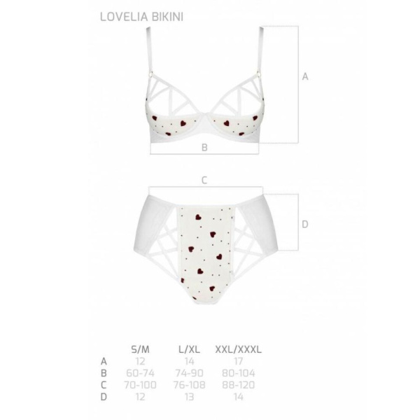 Эротический комплект с рисунком Passion LOVELIA BIKINI L/XL, white