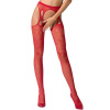 Эротические колготки-бодистокинг Passion S002 red, имитация кружевных чулок и пояса