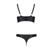 Комплект из экокожи Passion MALWIA BIKINI 4XL/5XL black, с люверсами и ремешками, бра, трусики || Комплект з екошкіри Passion MALWIA BIKINI 4XL/5XL black, з люверсами та ремінцями, бра, трусики || PASSION MALWIA Bikini 4xl/5xl Black Eco -Care