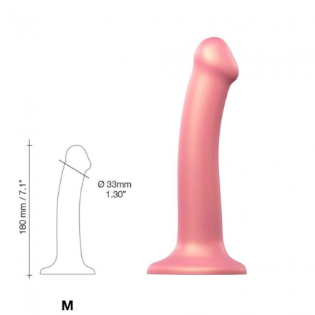 Насадка для страпона Strap-On-Me Mono Density Dildo Rose M, диам. 3,3см, однослойный силикон, гибкий || Насадка для страпону Strap-On-Me Mono Density Dildo Rose M, діам. 3,3 см, одношаровий силікон, гнучк || Dildo for denim Strap-On-Me Mono Density Dildo Rose M, 18x3,3cm