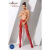 Эротические колготки-бодистокинги Passion S023 One Size, Red, имитация чулок с ромбами и пояском || Еротичні колготки-бодістокінги Passion S023 One Size, Red, імітація панчіх з ромбами та пояском || Erotic bodystocking tights Passion S023 red, imitation stockings with sexy rombami and belt