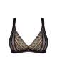 Мереживний бюстгальтер із трикутною чашкою Obsessive Estiqua bra XS/S, чорний, широкі лямки