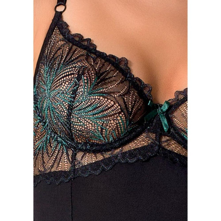 Корсет с пажами Passion Exclusive FLORIS CORSET XXL/XXXL, black, трусики || Корсет з пажами Passion Exclusive FLORIS CORSET XXL/XXXL, black, трусики || Corset with groups FLORIS CORSET black XXL/XXXL - Passion Exclusive, panties