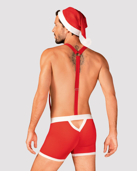 Мужской эротический костюм Санта-Клауса Obsessive Mr Claus (боксеры на подтяжках, шапочка с помпоном)
