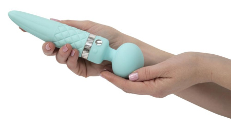 Вибромассажер 2в1 PILLOW TALK - Sultry Teal, классический массажер и вибратор с ротацией, подогрев || Вібромасажер 2в1 PILLOW TALK - Sultry Teal, класичний масажер і вібратор з ротацією, підігрів || Massager PILLOW TALK - Sultry Teal