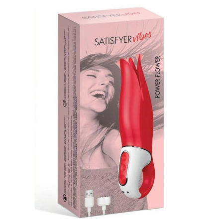 Мощный вибратор Satisfyer Vibes Power Flower с нежными трепещущими лепестками, 12 режимов работы || Потужний вібратор Satisfyer Vibes Flower Power з ніжними тремтливими пелюстками, 12 режимів роботи || Vibrator variable Satisfyer Vibes Power Flower
