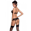 Сексуальный комплект с поясом для чулок Passion LOVELIA SET S/M, black || Сексуальний комплект з поясом для панчіх Passion LOVELIA SET S/M, black || LOVELIA SET black S/M - Passion