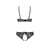Комплект: бра, трусики с ажурным декором и открытым шагом Passion URSULA SET L/XL, black || Комплект: бра, трусики з ажурним декором та відкритим кроком Passion URSULA SET L/XL, black || Set: 5xl, panties with weave decor and fights shagom Ursula Set black L/XL — Passion