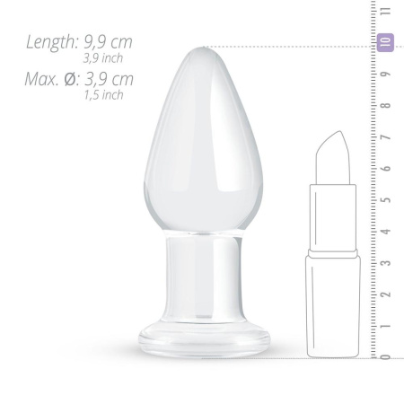 Стеклянная анальная пробка Gildo Glass Buttplug No. 24 || Скляна анальна пробка Gildo Glass Buttplug No. 24 || Glass anal plug Gildo Glass Buttplug No.24, 9,9x3,9cm