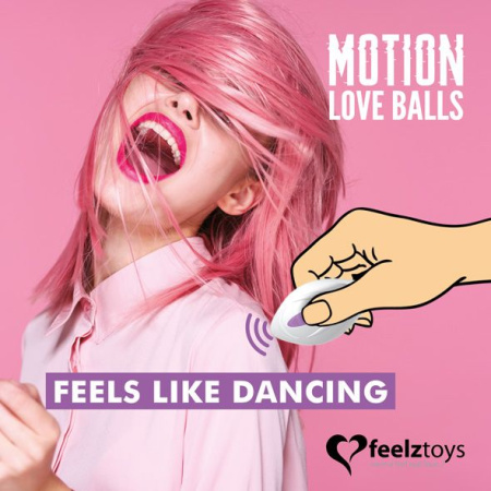 Вагинальные шарики с жемчужным массажем FeelzToys Motion Love Balls Foxy с пультом ДУ, 7 режимов || Вагінальні кульки з перлинним масажем FeelzToys Motion Love Balls Foxy з пультом ДК, 7 режимів || Simulator balls with pearl massage and remote FeelzToys Motion Love Balls Foxy