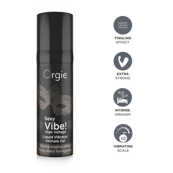 Жидкий вибратор Orgie Sexy Vibe! High Voltage, 15 мл, эффект мурашек + очень мощная вибрация