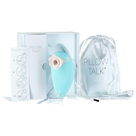 Роскошный вакуумный клиторальный стимулятор Pillow Talk - Dreamy Teal с кристаллом Swarovski || Розкішний вакуумний кліторальний стимулятор Pillow Talk - Dreamy Teal із кристалом Swarovski || Luxury vacuum clitoral stimulator Pillow Talk - Dreamy Teal with Swarovski crystal
