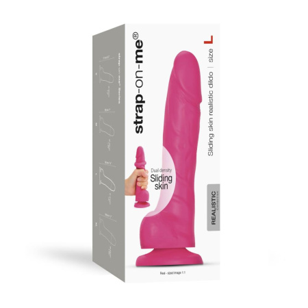 Реалистичный фаллоимитатор Strap-On-Me Sliding Skin Realistic Dildo Fuchsia L, эффект подвижной кожи || Реалістичний фалоімітатор Strap-On-Me Sliding Skin Realistic Dildo Fuchsia L, ефект рухливої шкіри || 