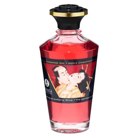 Разогревающее масло Shunga Aphrodisiac Warming Oil - Sparkling Strawberry Wine (100 мл) без сахара || Розігрівальна олія Shunga Aphrodisiac Warming Oil – Sparkling Strawberry Wine (100 мл) без цукру || Oil oil Shunga Aphrodisiac Warming Oil - Sparkling Strawberry Wine (Sparkling strawberry wine)