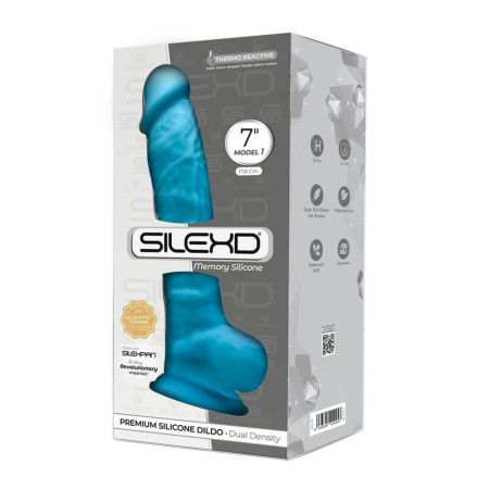 Фаллоимитатор SilexD Johnny Blue (MODEL 1 size 7in), двухслойный, силикон+Silexpan, диаметр 3,8 см || Фалоімітатор SilexD Johnny Blue (MODEL 1 size 7in), двошаровий, силікон+Silexpan, діаметр 3,8 см || 