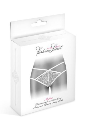 Трусики-стринги Fashion Secret MYLENE White с двойной линией бедра || Трусики-стрінги Fashion Secret MYLENE White з подвійною лінією стегна || Panties Fashion Secret MYLENE White with double lines hips