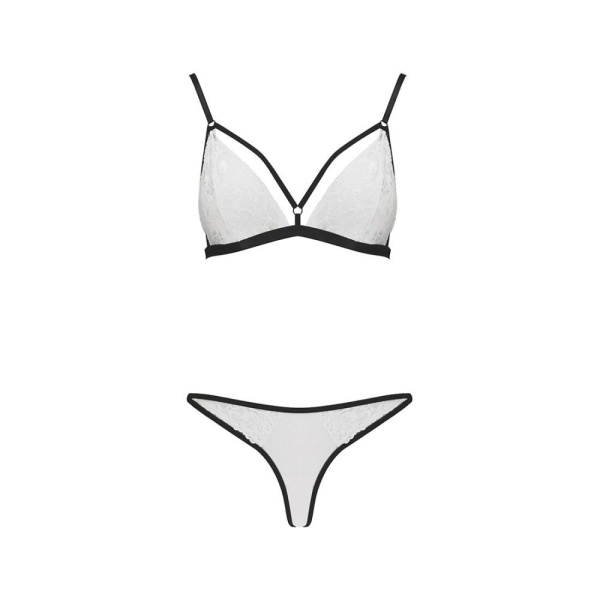 Комплект белья Passion ORIHIME SET L/XL, white, стрепы, лиф и трусики
