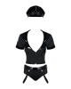 Еротичний костюм поліцейського Obsessive Police set S/M, black, топ, шорти, кепка, пояс, портупея