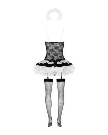 Эротический костюм горничной с юбкой Obsessive Housemaid 5 pcs costume S/M, black, топ, юбка, стринги, повязка на голову, чулки || Еротичний костюм покоївки зі спідницею Obsessive Housemaid 5 pcs costume S/M, black, топ, спідниця, стринги, пов'язка на голову, п || Black suit maid Housemaid Obsessive S/M