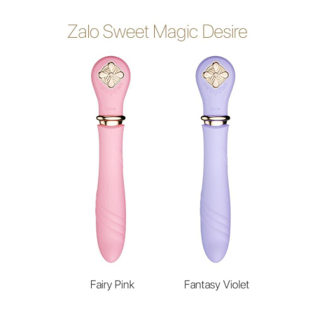 Пульсатор с подогревом Zalo Sweet Magic - Desire Fairy Pink, турбо режим || Пульсатор із підігрівом Zalo Sweet Magic - Desire Fairy Pink, турбо режим || Pulsating vibrator with heating ZALO DESIRE, Fairy Pink