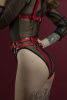 Гартеры Feral Feelings - Belt Briefs, трусики, натуральная кожа, цвет красный || Гартери Feral Feelings - Belt Briefs, трусики, натуральна шкіра, колір червоний || Red leather garter panties Feral Feelings - Belt Briefs