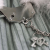 Наручники металлические Adrien Lastic Handcuffs White с белой пушистой отделкой || Наручники металеві Adrien Lastic Handcuffs White з білим пухнастим оздобленням || Rivets handcuffs with white tail finish Adrien Lastic Handcuffs White