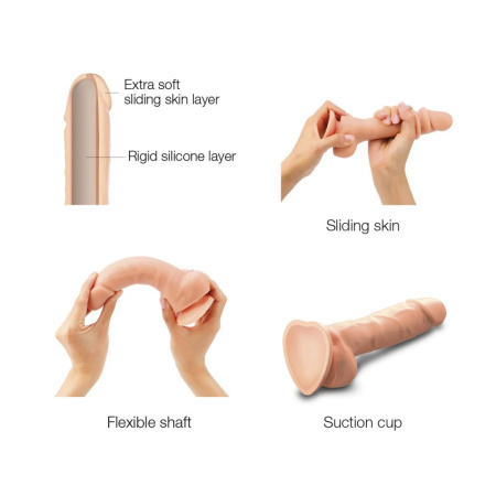 Реалистичный фаллоимитатор Strap-On-Me Sliding Skin Realistic Dildo Vanille XL, эффект подвижной кож || Реалістичний фалоімітатор Strap-On-Me Sliding Skin Realistic Dildo Vanille XL, ефект рухливої шкіри || 