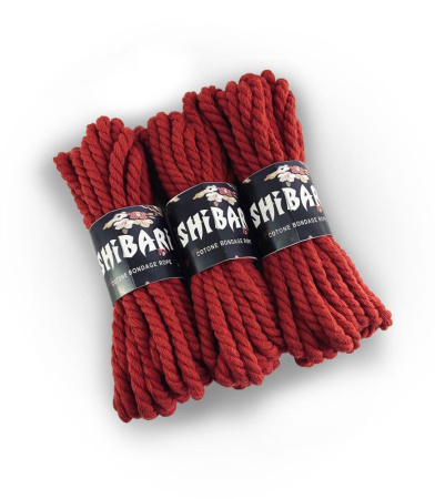 Хлопковая веревка для Шибари Feral Feelings Shibari Rope, 8 м красная || Бавовняна мотузка для шібарі Feral Feelings Shibari Rope, 8 м червона || Cotton red ropes for Shibari Feral Feelings Shibari Rope, 8m
