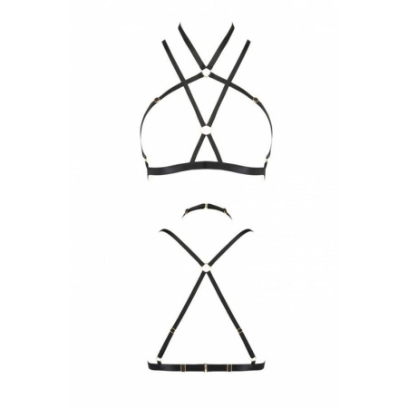 Портупея-стрепы Passion Exclusive KELIS BRA L/XL, black || Портупея-стрепи Passion Exclusive KELIS BRA L/XL, black || Harness straps KELIS BRA black L/XL - Passion Exclusive