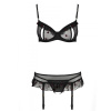Сексуальный комплект с поясом для чулок Passion LOVELIA SET XXL/XXXL, black || Сексуальний комплект з поясом для панчіх Passion LOVELIA SET XXL/XXXL, black || LOVELIA SET black XXL/XXXL - Passion