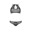 Комплект: бра, трусики с ажурным декором и открытым шагом Passion URSULA SET L/XL, black || Комплект: бра, трусики з ажурним декором та відкритим кроком Passion URSULA SET L/XL, black || Set: 5xl, panties with weave decor and fights shagom Ursula Set black L/XL — Passion