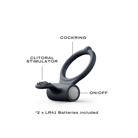 Эрекционное кольцо Dorcel Power Clit Black V2 с вибрацией, с язычком со щеточкой || Ерекційне кільце Dorcel Power Clit Black V2 з вібрацією та язичком з щіточкою || Erequent vibrator with the clitoris stimulation of the Dorcel Power Clit Black V2