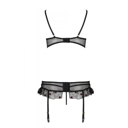 Сексуальный комплект с поясом для чулок Passion LOVELIA SET XXL/XXXL, black || Сексуальний комплект з поясом для панчіх Passion LOVELIA SET XXL/XXXL, black || LOVELIA SET black XXL/XXXL - Passion