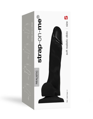 Реалистичный фаллоимитатор Strap-On-Me SOFT REALISTIC DILDO Black - Size S || Реалістичний фалоімітатор Strap-On-Me SOFT REALISTIC DILDO Black - Size S || 