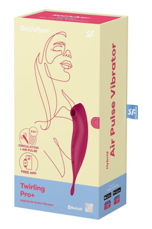 Смарт-вибратор для клитора с вакуумной стимуляцией Satisfyer Twirling Pro+ dark red || Смарт-вібратор для клітора з вакуумною стимуляцією Satisfyer Twirling Pro+ dark red || Smart for clitoris with vacuum stimulation Satisfyer Twirling Pro+ dark red