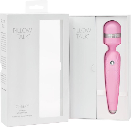 Роскошный вибромассажер PILLOW TALK - Cheeky Pink с кристаллом Swarovsky, плавное повышение мощности || Розкішний вібромасажер PILLOW TALK - Cheeky Pink з кристалом Swarovsky, плавне підвищення потужності || Massager with crystal Swarovski PILLOW TALK - Cheeky Pink