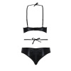 Комплект белья Passion Exclusive NAVEL SET XXL/XXXL, black, трусики и лиф с элементами под латекс || Комплект белья Passion Exclusive NAVEL SET XXL/XXXL, black, трусики и лиф с элементами под латекс || Set lingerie NAVEL SET black XXL/XXXL - Passion Exclusive: panties and bodice with elements under latex