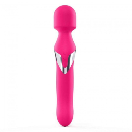 Вибромассажер 2в1 Dorcel Dual Orgasms Magenta классический массажер и вибратор с жемчужным массажем || Вібромасажер 2в1 Dorcel Dual Orgasms Magenta класичний масажер і вібратор з перлинним масажем || Massager with rotary Dorcel Dual Orgasms Magenta