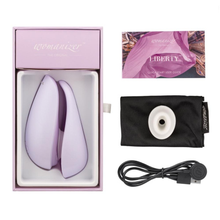 Вакуумный клиторальный стимулятор Womanizer Liberty Lilac, магнитная крышка, 2 насадки || Вакуумний кліторальний стимулятор Womanizer Liberty Lilac, магнітна кришка, 2 насадки || Womanizer Liberty Lilac - contactless stimulator clitoris