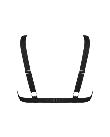 Мереживний бюстгальтер із трикутною чашкою Obsessive Estiqua bra XS/S, чорний, широкі лямки