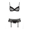 Сексуальный комплект с поясом для чулок Passion LOVELIA SET S/M, black || Сексуальний комплект з поясом для панчіх Passion LOVELIA SET S/M, black || LOVELIA SET black S/M - Passion