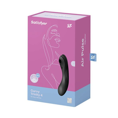Вакуумный стимулятор с вибрацией Satisfyer Curvy Trinity 4 Black || Вакуумний стимулятор з вібрацією Satisfyer Curvy Trinity 4 Black || Vacuum stimulator with vibration Satisfyer Curvy Trinity 4 Black