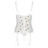 Корсет з підв'язками, стрінги Passion LOVELIA CORSET L/XL, white