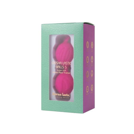 Вагинальные шарики Adrien Lastic Geisha Lastic Balls Mini Magenta (S), диаметр 3,4см, вес 85гр || Вагінальні кульки Adrien Lastic Geisha Lastic Balls Mini Magenta (S), діаметр 3,4 см, вага 85 г || Simulator balls Adrien Lastic Geisha Lastic Balls Mini Magenta (S)
