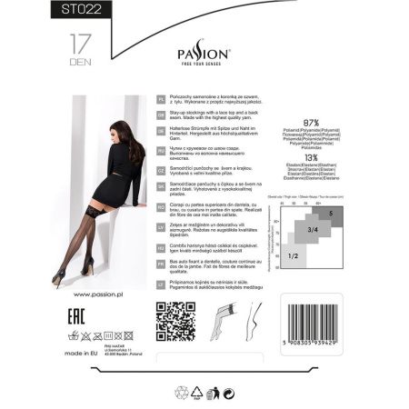 Чулки Passion ST022 5 - XXL nero || Панчохи Passion ST022 5 - XXL nero || Stockings ST022 5 - XXL nero - Passion