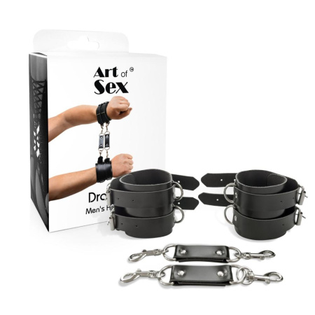 Наручники мужские Art of Sex - Handcuffs Dragons man из экокожи, цвет черный || Наручники чоловічі Art of Sex - Handcuffs Dragons man з екошкіри, колір чорний || 