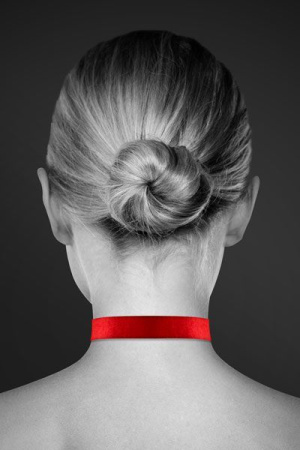 Чокер з замочком-сердечком Bijoux Pour Toi - HEART LOCK Red, екошкіра
