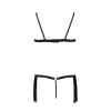 Комплект белья Passion Exclusive KASSANDRA SET OpenBra L/XL, black, лиф из бахромы, трусики-юбка || Комплект білизни Passion Exclusive KASSANDRA SET OpenBra L/XL black, ліф з бахроми, трусики-спідниця || Set lingerie KASSANDRA SET OpenBra black L/XL - Passion Exclusive: bodice from develops, skirt panties